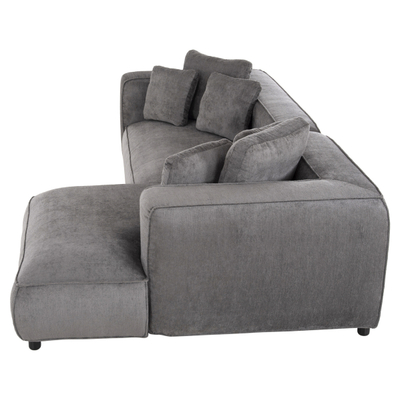 Divan-Shtrat 3-ulëse Grace djathtas 252×105–160×70–90 Hcm (HM3280.03R), gri
