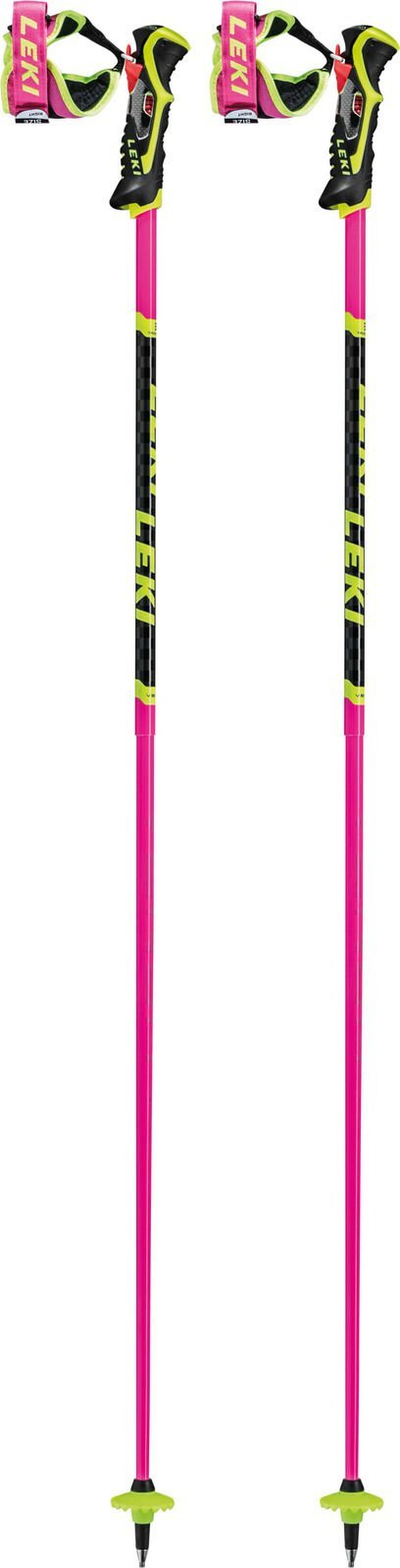 Shkopinj skish Leki Venom SL 3D, 120 cm, për garë slalom, rozë neon
