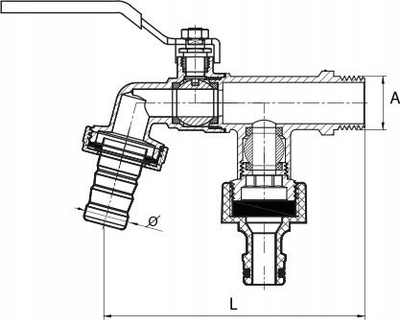 Rubinet kopshti dykahësh Garden Tap Double Draw-off Valve, valvola me top, lidhje 1/2" 3/4"