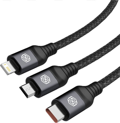 Kabllo karikimi Nillkin Swift Pro 3in1, 4.4A, 1.5m, e zezë