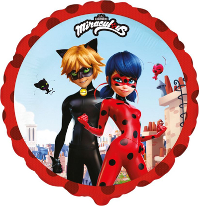 Balonë folie Flexmetal Miraculous Street, 45 cm, e kuqe shumëngjyrëshe