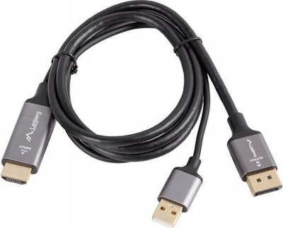 Kabllo HDMI në DisplayPort Lanberg, 1m, 4K 60Hz, me USB