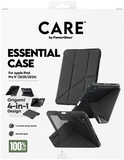 Etui tablet PanzerGlass Care by Y Fold, për iPad Pro 11" 2025/2024, origami 4 në 1, i zi