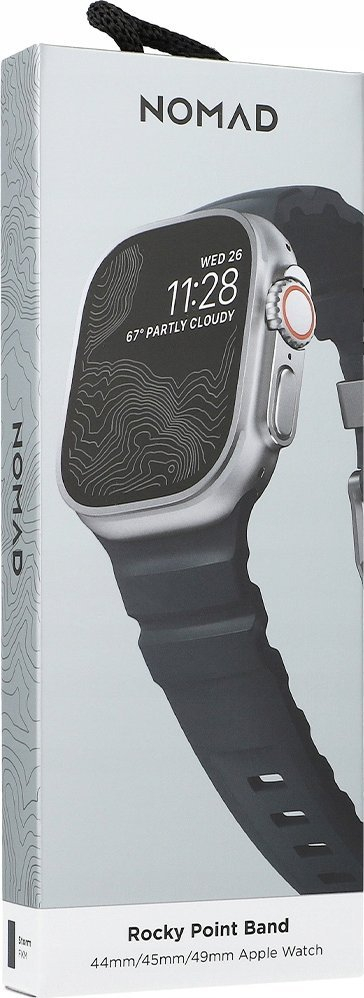 Рака за Apple Watch Rocky Point Band Storm, 46mm 49mm, FKM гума, природен хардвер