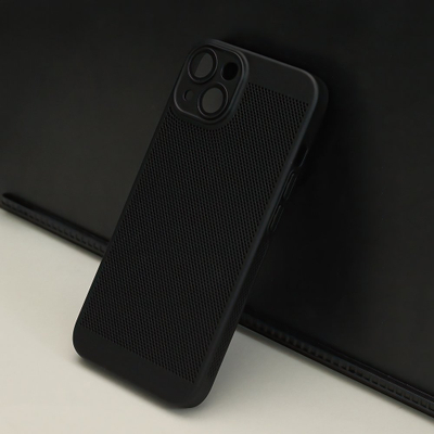 Kover telefoni Airy për iPhone 14 Pro 6.1", plastike e hollë, me vrima, e zezë