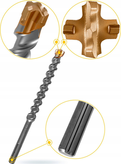 Spiral betoni Hitachi SDS-max, 25mm, 920mm, gri