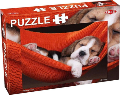 Lojëra Taktike Puzzle Qenush që Fle, 56 copë