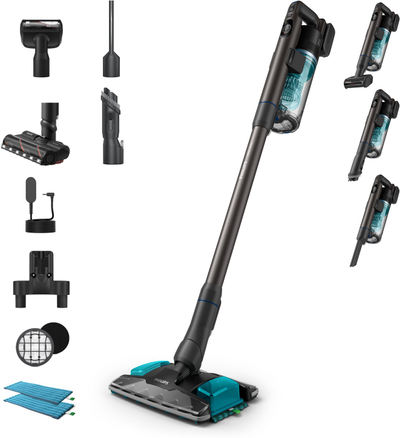 Fshesë me bateri Philips Aqua Plus 8000 XC8155/01, 2 në 1, 80 min autonomi, gri