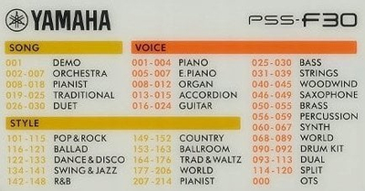 Tastierë digjitale Yamaha PSS-F30, 120 tinguj, 30 këngë, e zezë