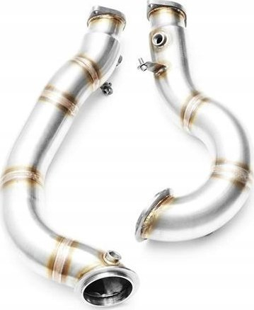 Downpipe shkarkimi BMW N54, tub 76mm, çelik inoksi, ngjyrë argjendi