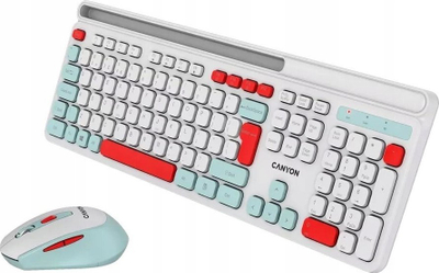 Set tastiere dhe mi CANYON HSET-W5, wireless 2.4 GHz, 105 taste, i bardhë