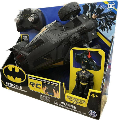 Makina me pult Spin Master DC Comics Batman Batmobile, 1:20, me figurë 10 cm, e zezë