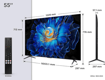 TV TCL 55C61KS, 55", 4K Ultra HD, Smart Google TV, i zi