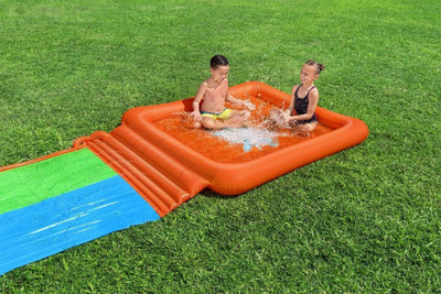 Rrëshqitëse uji dopjo për kalamoj 1life BESTWAY Double Water Slide Super Splash, 531cm, pishinë 129L, me sprucues
