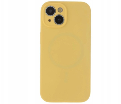 Mbulesë telefoni Tecto Shield Soft Touch Mag, për iPhone 15 6.1", MagSafe, e verdhë pastel