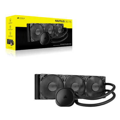 Ftohës procesori CORSAIR NAUTILUS 360 RS, radiator 360mm, ujë, i zi