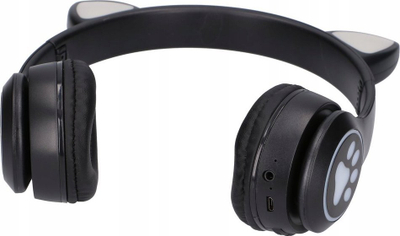 Kufje pa fije Extralink Cat-Ear, Bluetooth 5.0, LED RGB, të zeza