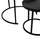Tavolinë për kafe 2-pjesësh MDF marble mix & këmbë të zeza Φ80–48 cm (HM8763.14), zezë