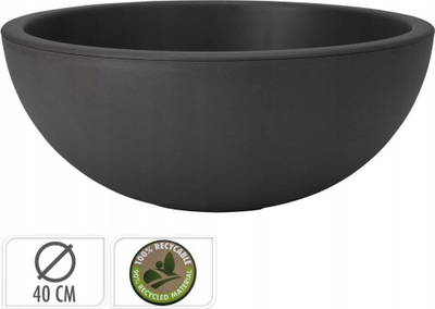 Vazo lulesh Nampook Flowerpot Ek Round, 40 cm diametër, 16 cm lartësi, gri
