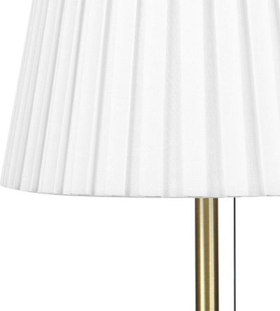 Lampë tavoline TORYSA Metal, bazë metalike ngjyrë ari, abazhur me material tekstil, e bardhë