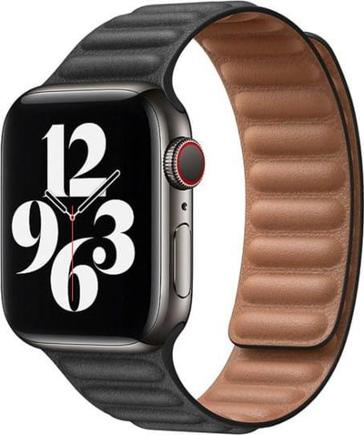 Rrip dore Strado për Apple Watch Series 7 45mm, lëkurë, universal, i zi