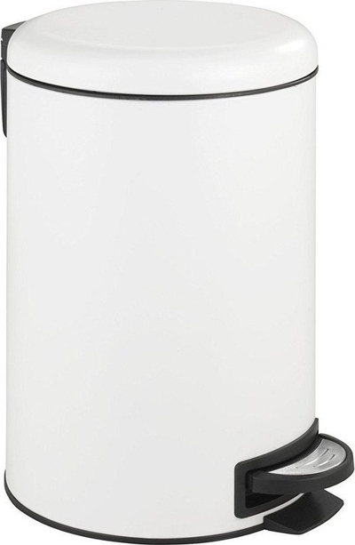 Kosh plehrash Wenko Leman Easy Close, 12L, çelik inox, i bardhë