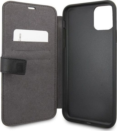 Këllëf telefoni BMW Book Case, lëkurë, për iPhone 11 Pro Max, i zi