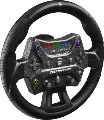 Timon gare për PC Asetek SimSports Initium, 300mm, me butona që i bën vetë si ti do, i zi