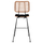 Stol bar Allegra HM5455, metal dhe wicker, 46.5x55x117.5 cm, bezhë