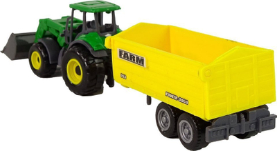 Set lodër traktor LEAN Toys Farm Tractor Set, me rimorkio, kovë lëvizëse, jeshil me të verdhë