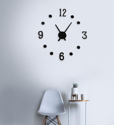 Orë muri DIY, set 13 pjesë, moderne, e zezë
