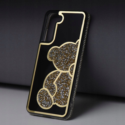Kllapë telefoni me ariush Teddy Bear për iPhone 7 8 SE 2020 SE 2022, ngjyrë Gold