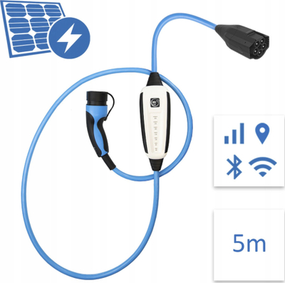 Karikues portativ për makinë elektrike NRGkick Pure 32A, 22kW, WLAN Bluetooth GSM GPS, kabllo 5m