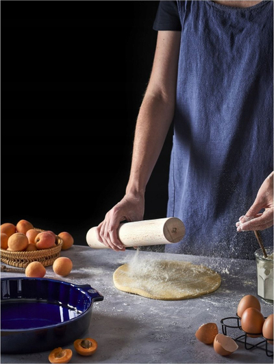 Pjatë torte qeramike Peugeot, 30cm, që futet në furrë, ngjyrë blu
