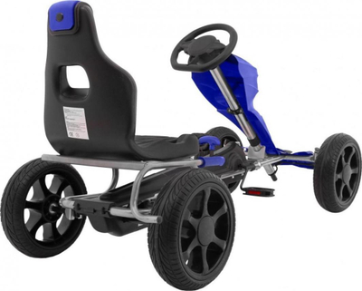 Gokart me pedale Ramiz Grand Ride, për fëmijë 3-8 vjeç, shasi metalike, blu