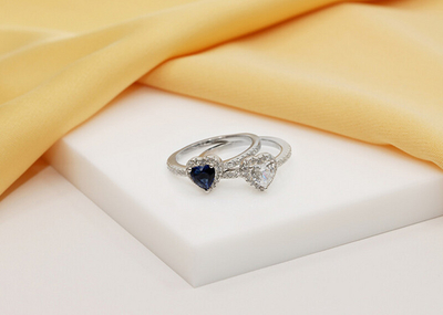 Unazë argjendi Brilio Silver Heart RI047W, 925, e argjendtë