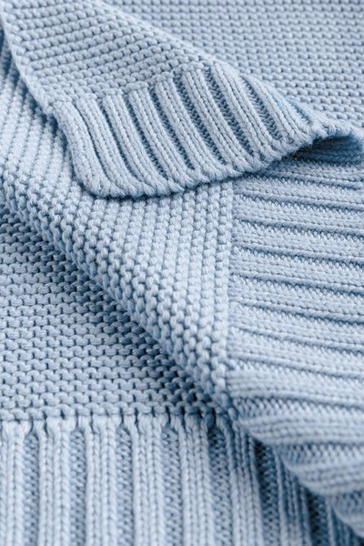 Batanije për bebe Bamboo Cotton, 80x100cm, bambu dhe pambuk, blu e çelët