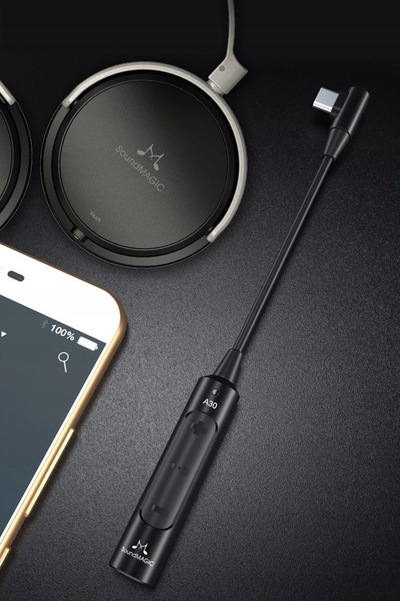 Amplifikator portabël për kufje SoundMagic A30i, me DAC mrena, me lidhje Lightning, ngjyrë argjendtë