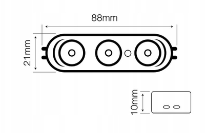 Modul LED Ledline Opto 3SMD Osram, 2.5W, 6000-6500K, i bardhë