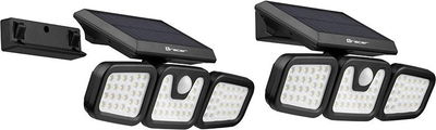 Reflektor solar LED Tracer Saturn, sensor lëvizjeje, 1600 mAh, i zi