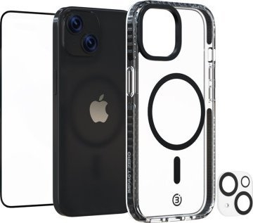 Set mbrojtës telefoni 3Sixt Zero Impact 3in1, për iPhone, transparent