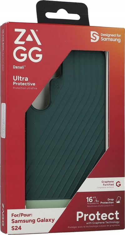 Mbrojtëse telefoni Zagg Denali për Samsung S24, rezistente ndaj rënieve, Deep Evergreen
