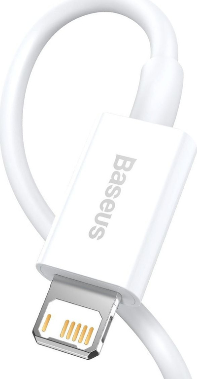 Kabllo USB Baseus CALYS-A02, USB A në Lightning, 1 m, e bardhë