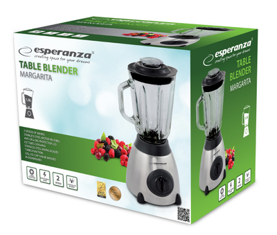 Blender me enë Esperanza Margarita EKM020, 1.5L, funksion Turbo, i zi argjendtë