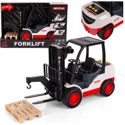 Lodër forklift Toystar Forklift, me drita dhe tinguj, me pallet, bardhë e kuqe