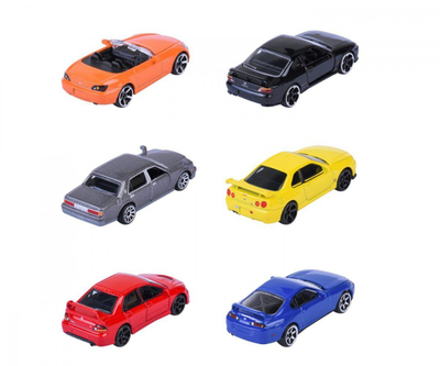 Сет играчки автомобили Majorette JDM Legends Premium Cars, 6 парчиња, размер 1:64, повеќебојни