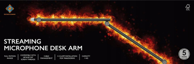 Krah mikrofoni Deltaco Gaming GAM-172, për streaming, universal, i zi