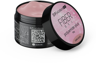 Xhel ndërtues thonjsh Excellent PRO Fiber Gel Polyamide Plus, 50g, ngjyrë nude e errët