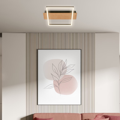 Ndriçues Briloner LED 14 W, 1400 lm, 3000 K, 34×26×6cm, i zi/kafe