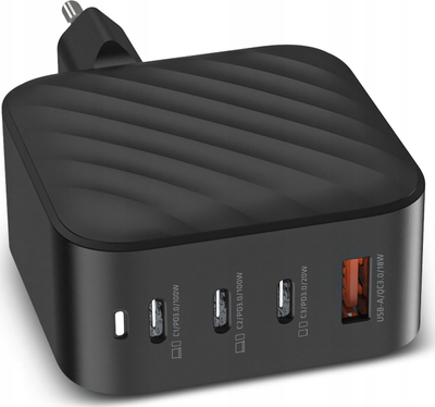 Karikues muri Xblitz XC3 GaN3, PD 100W, 3x USB C dhe USB A, i bardhë
